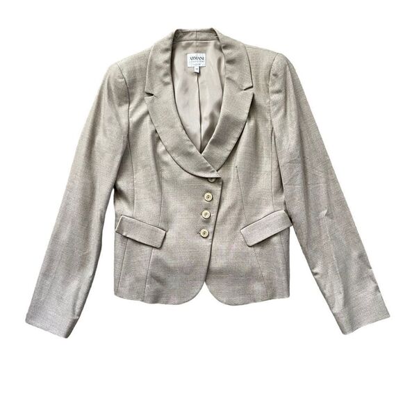 Armani Collezioni Jackets & Blazers - ARMANI COLLEZIONI Wool Silk Blend Blazer Jacket Size 10 Tan